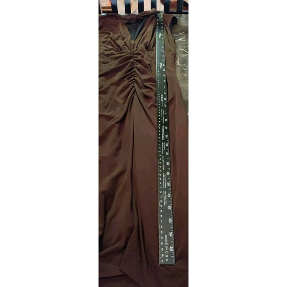 Arden B Womens  Cinched Dress Brown Size XS Ruched Pencil Straight Midi Cocktail - Picture 8 of 9